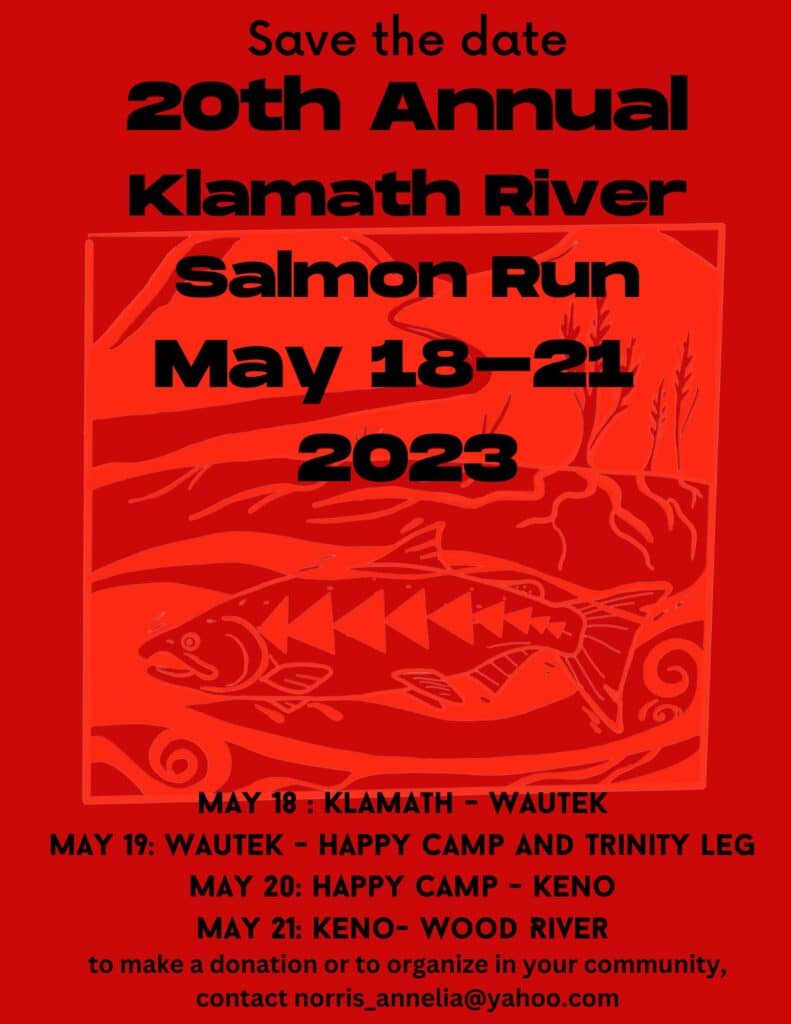 Save the Date for the 20th Annual Klamath River Salmon Run News from